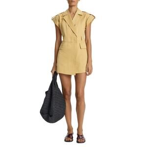 ALC Ryan Cotton Blend Cap Sleeve Wrap Trench Mini Dress Beige Women's Size 0